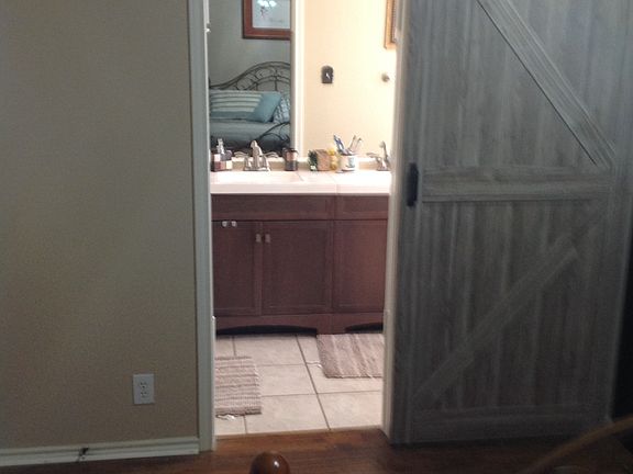 Barn door to masterbath