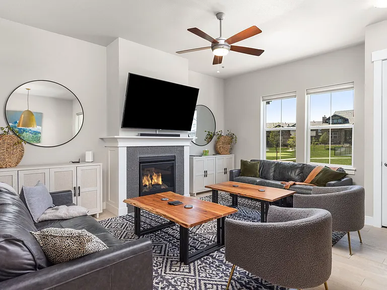 Living Room with gas fireplace
(furniture pictured is for staging purposes only - unfurnished unit)
