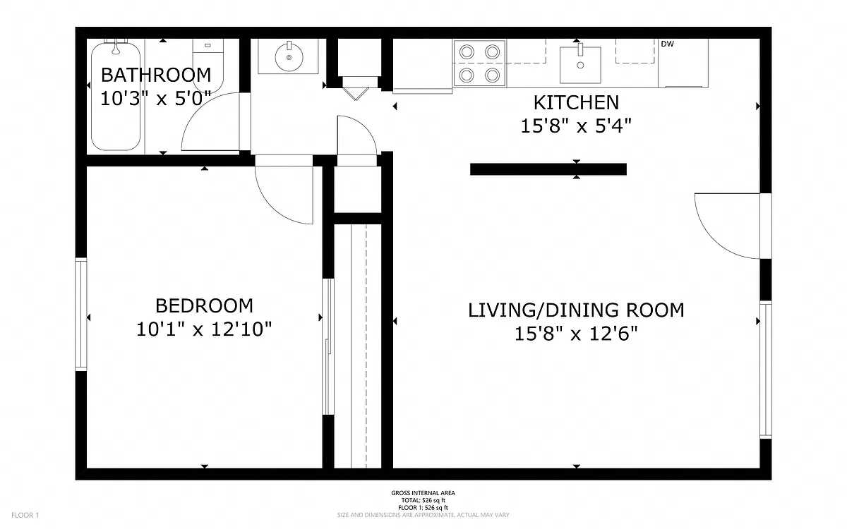 Floor plan 1X1 A