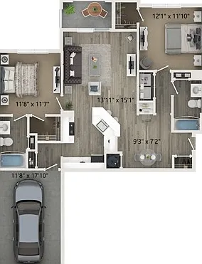 Two bedroom two bath floor plan Two bedroom two bath floor plan