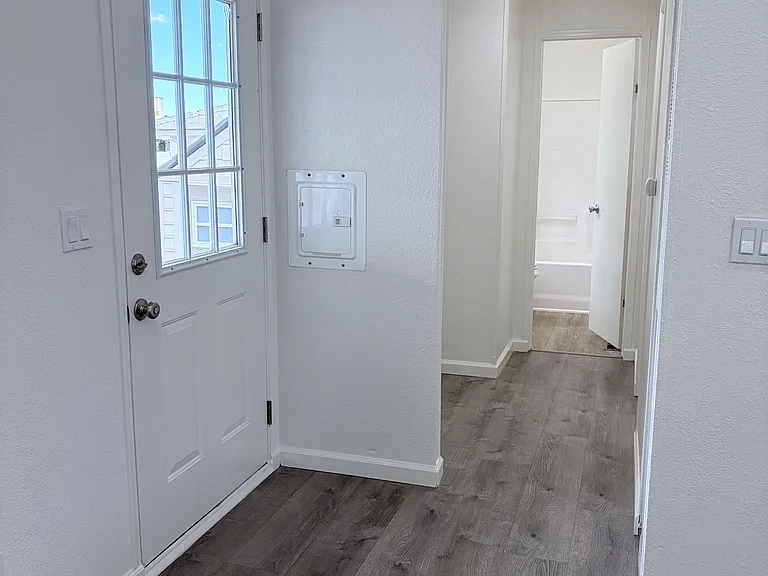 Dining area and side door