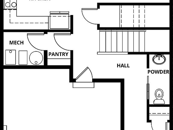 The first floor of the Howard has the spacious family room and chef ready kitchen