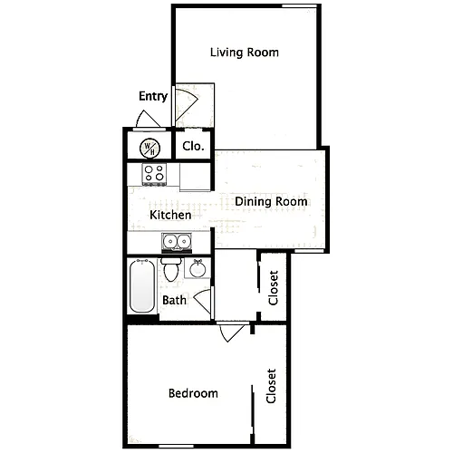 Floor plan One Bedroom One Bathroom