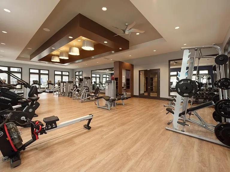 Fitness center with strength equipment