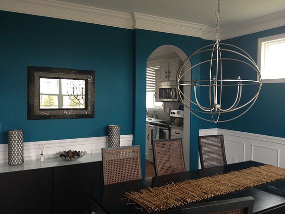 dining room with wanescoting