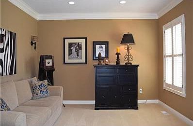Main Floor Office, Crown Molding, Plantation Shutters & Pocket Glass Doors