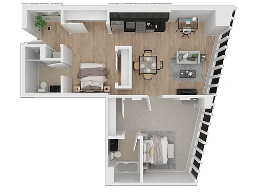 Floor plan 1 Bed 1 Bath J Penthouse