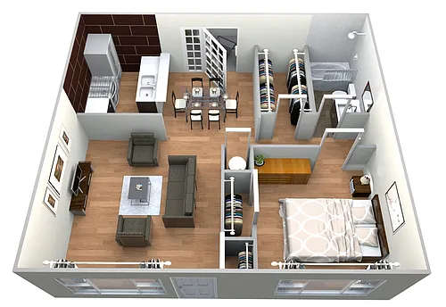 Floor plan Resaca De La Palma - 1 Bedroom w/ 1 Bath