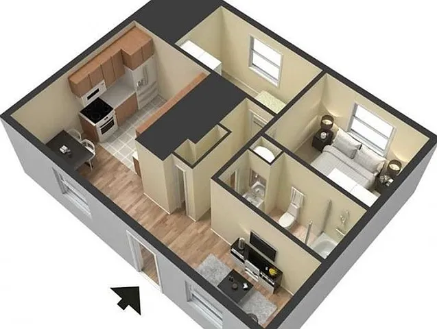 2 Bedroom 1 Bathroom 2 Bedroom 1 Bathroom