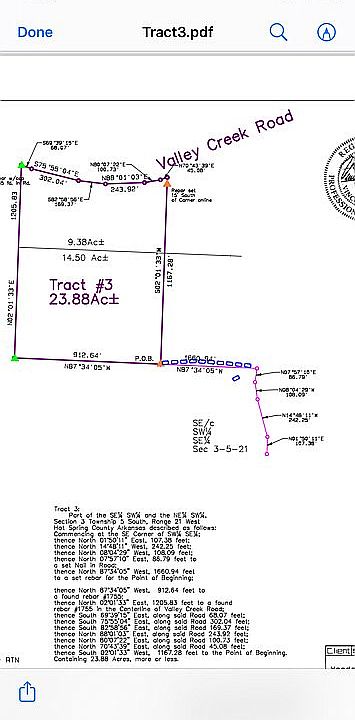 Surveyed 23 acres 