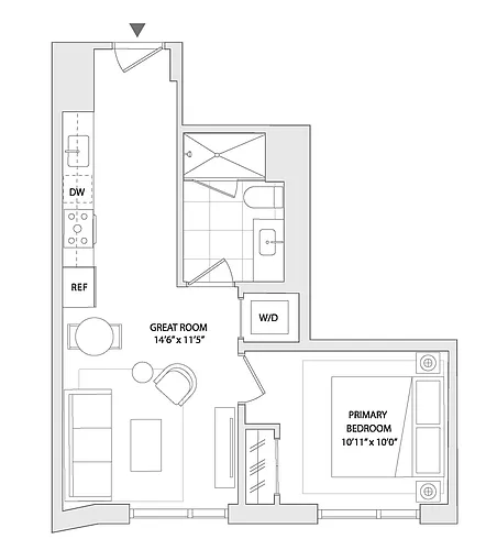 Floor plan 1 BED C2