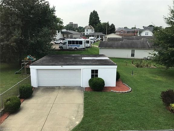 Back yard and large 2 1/2 car garage
