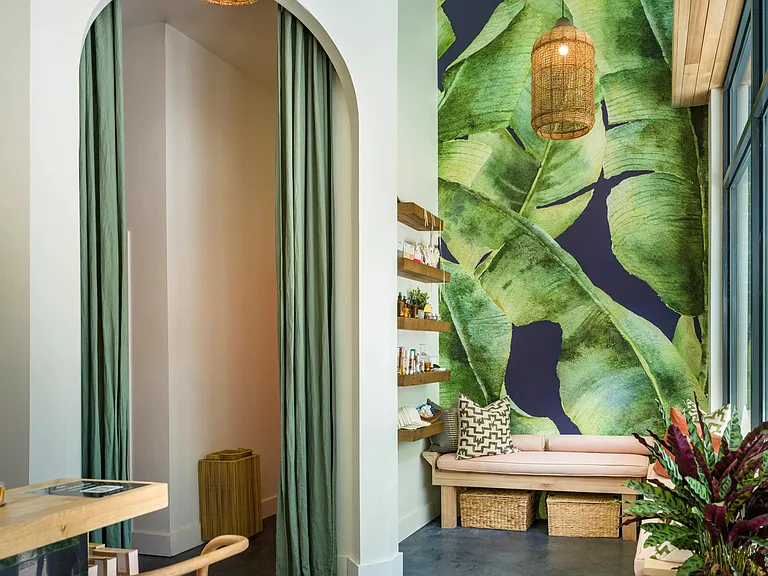 Bright, tropical vibes meet local charm in this thoughtfully designed retail space at Modera Gulch.