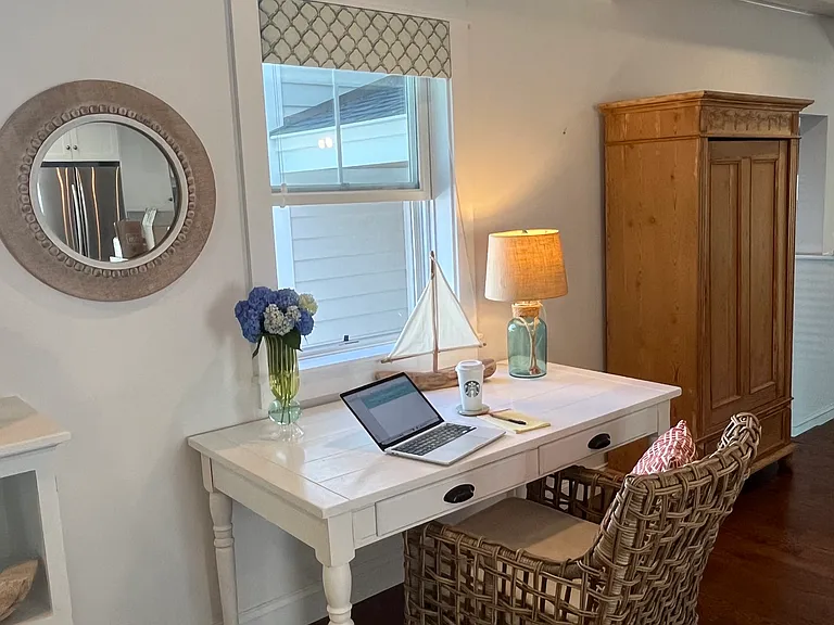 New office area set up on main floor can be moved to upstairs bedroom, upon request.