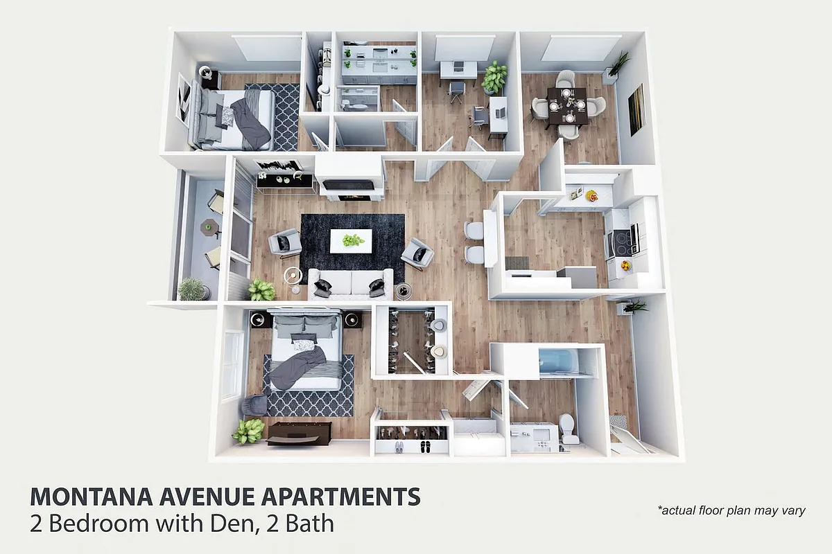 Floor plan 2 Bedroom With Den