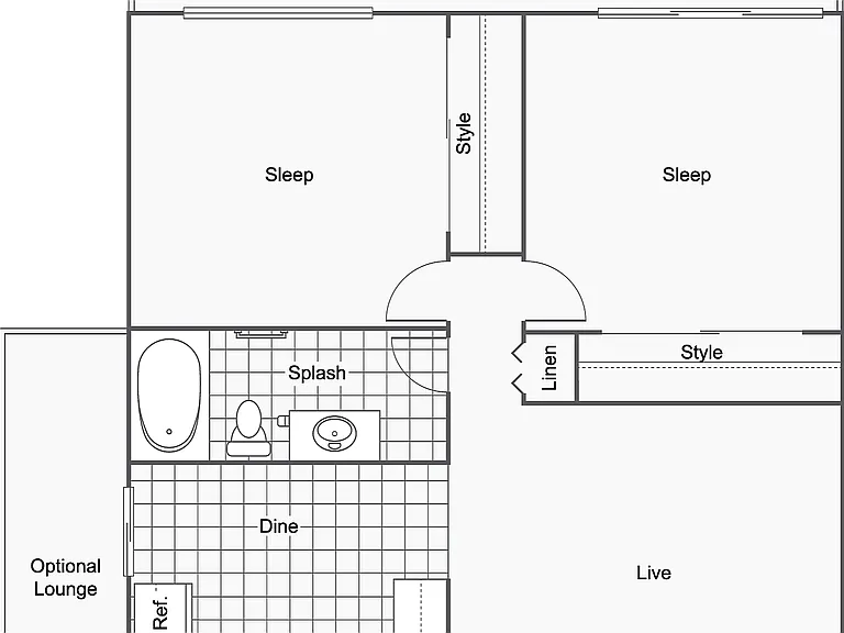 Sycamore | 2-Bedroom Floorplan Sycamore | 2-Bedroom Floorplan