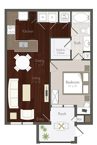 Floor plan A1 - 1X1