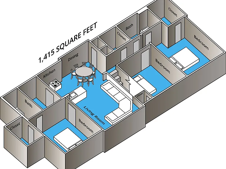 1415 square feet 1415 square feet