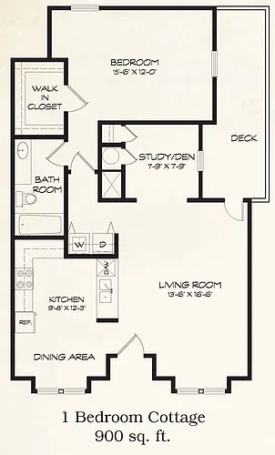 Floor plan 1 Bedroom Cottage