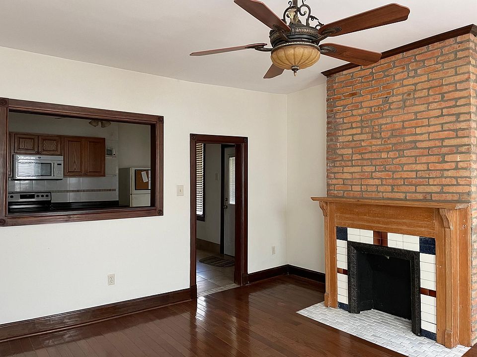 View from living room into kitchen