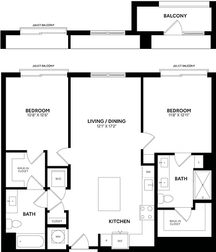 Floor plan 2 Bed/ 2 Bath-C09