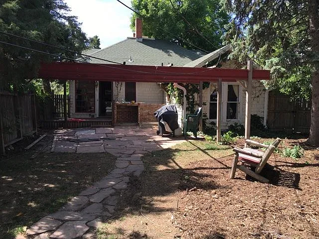 Fenced backyard