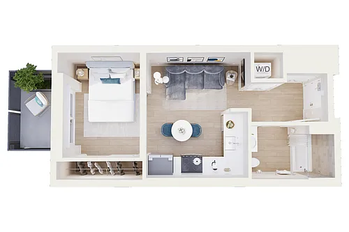 Floor plan C - 1 Bedroom