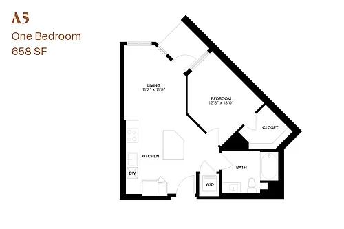 Floor plan One Bedroom A5
