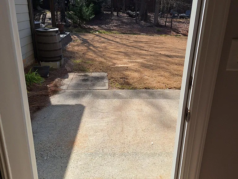 Lookin out at the patio and back yard