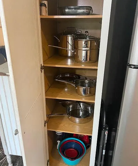 Kitchen comes fully stocked with pots and pans, dishes...