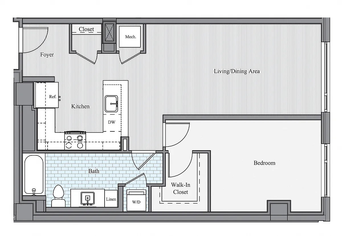 Floor plan 1 BR B