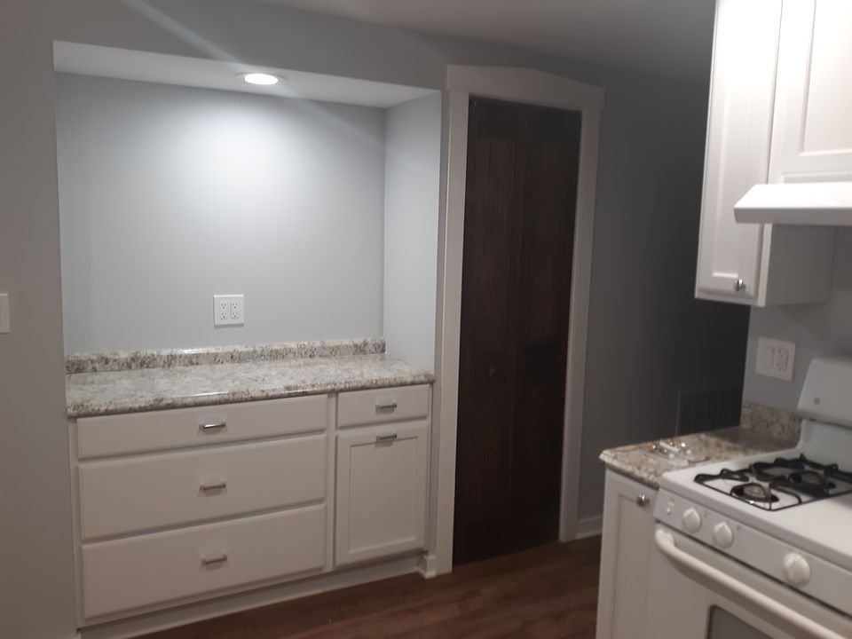 Kitchen and coat closet