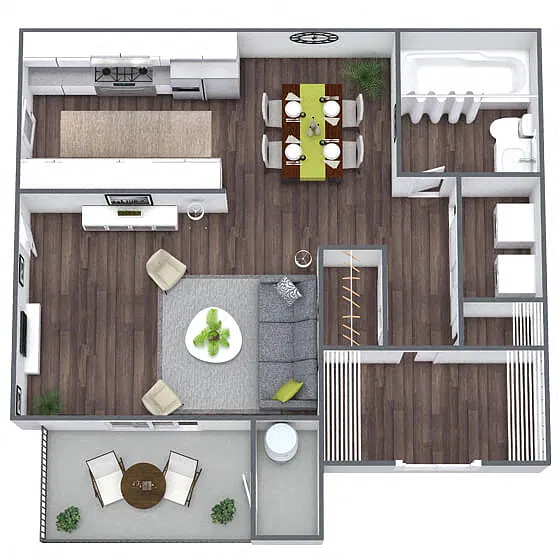 Floor plan S1: 0 Bed 1 Bath