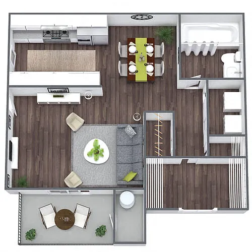 Floor plan S1: 0 Bed 1 Bath