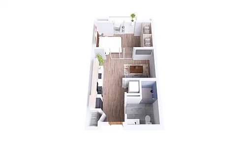Floor plan 1 Bedroom, 1 Bath