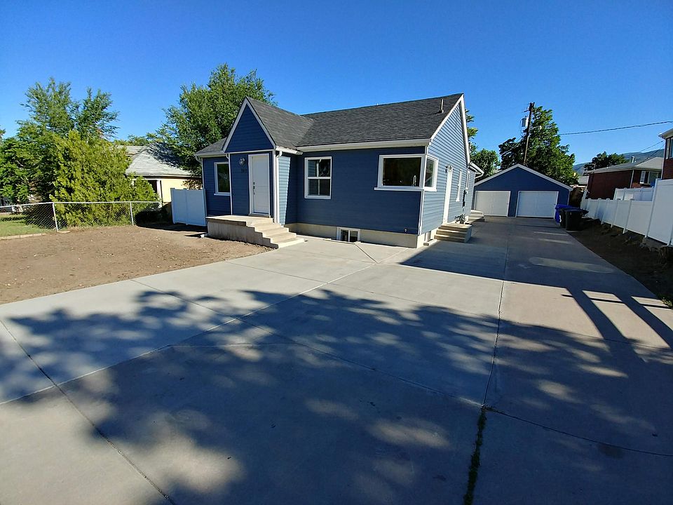 front of house and storage garage