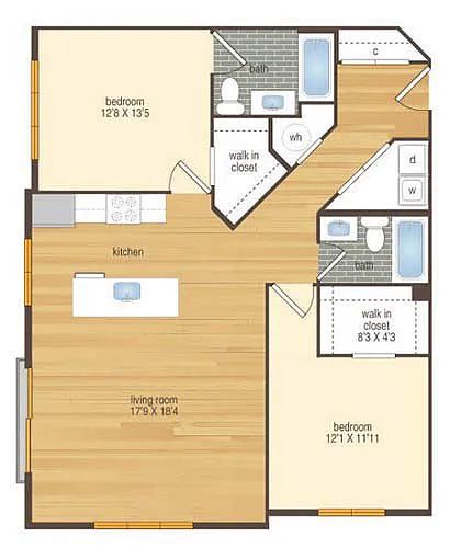 Floor plan 2X2 823-B08