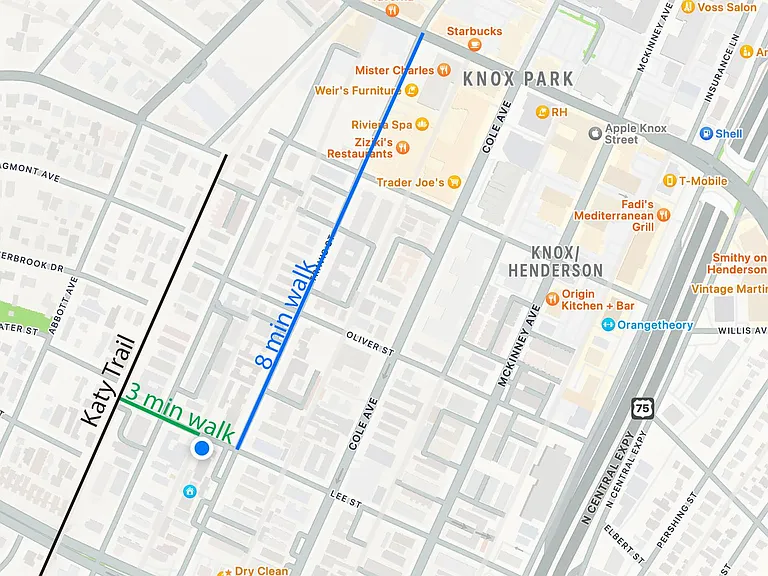 3 minutes from the Katy Trail and 8 minutes from Knox Park!