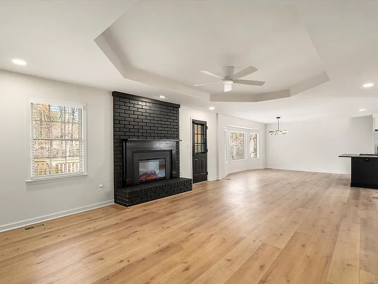 Open floor plan living area and dining area