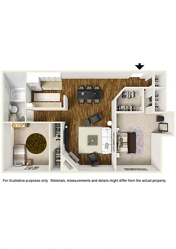 Floor plan 2 Bed 2 Bath Plan B