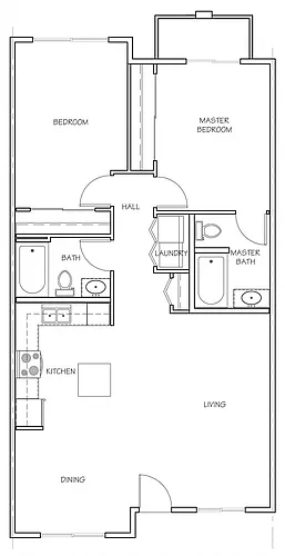 Floor plan 2 Bedroom 2 Bathroom with Balcony