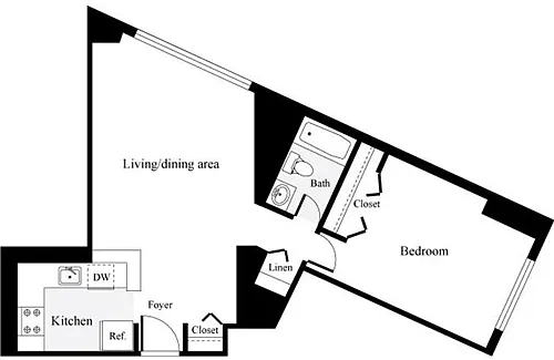 Floor plan 1 Bedroom A
