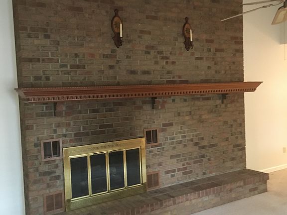Brick fireplace