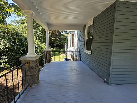 Wrap-around porch looking towards backyard