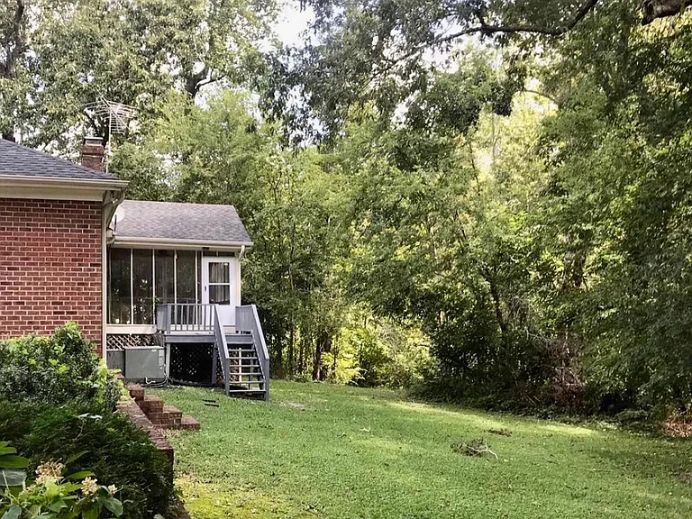 View from driveway of back yard