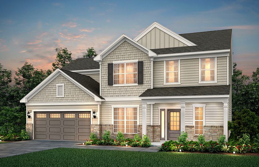 Rhodes Exterior 4 features siding, shakes, stone and covered front porch