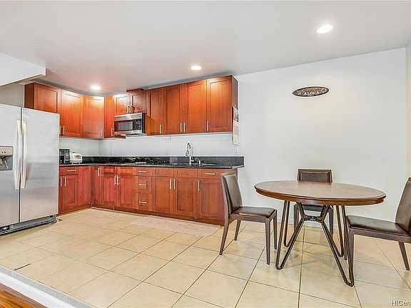 Kitchen with stainless steel appliances