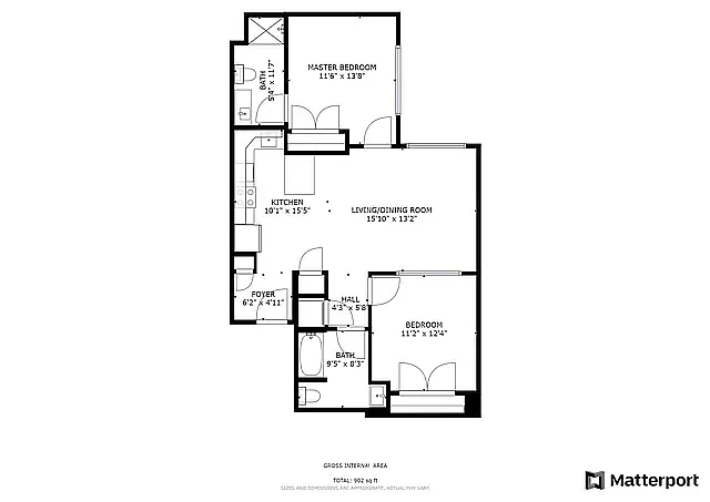 Floor plan (01) Two Bedroom Two Bath