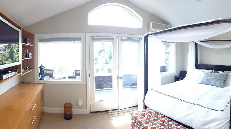 Pano of Master Bedrm with Built Ins