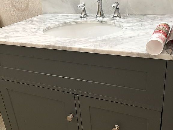 Gray  upgraded vanity 